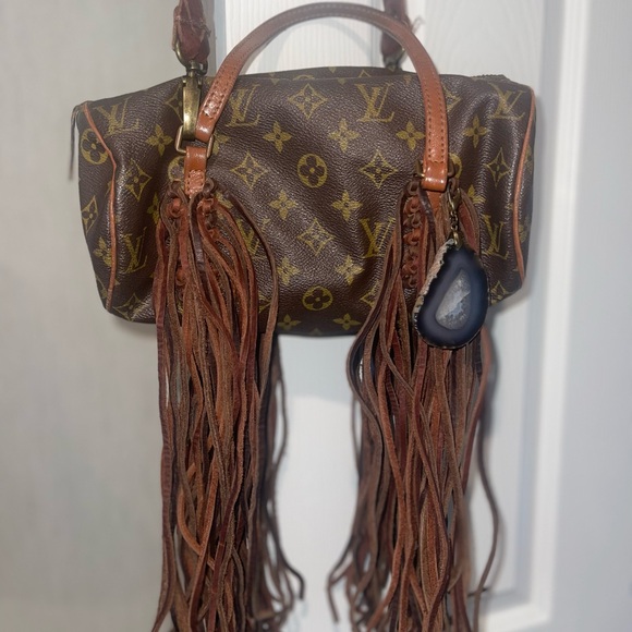 Brown Designer Fringe Shoulder Bag - Picture 2 of 2